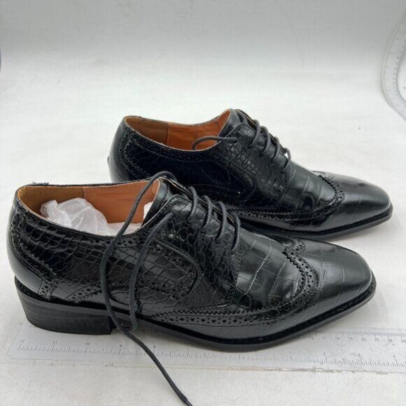 Black Men\'s Stylish Closed Cap Toe Low Heel Derby Oxfords Lace-Up Comfort Shoes main image 5